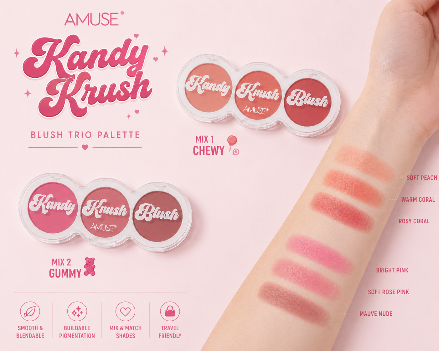 Amuse Kandy Krush Blush Palette